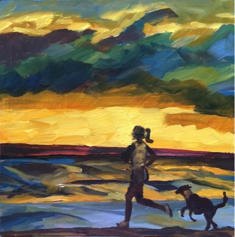 "Sunset Run" original fine art by Piya Samant "Sunset Run" original fine art by Piya Samant