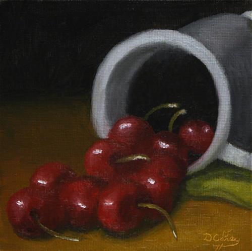 "Kitchen Painting – Cherries and Pewter 001" original fine art by Dave Casey "Kitchen Painting – Cherries and Pewter 001" original fine art by Dave Casey