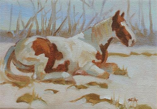 "Winter Siesta" original fine art by Susan Ashmore "Winter Siesta" original fine art by Susan Ashmore