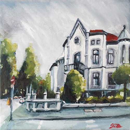 "1653 Zoo Corner House" original fine art by Dietmar Stiller "1653 Zoo Corner House" original fine art by Dietmar Stiller