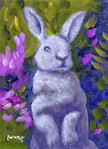 "ORIGINAL PAINTING OF GARDEN STATUE" original fine art by Sue Furrow "ORIGINAL PAINTING OF GARDEN STATUE" original fine art by Sue Furrow
