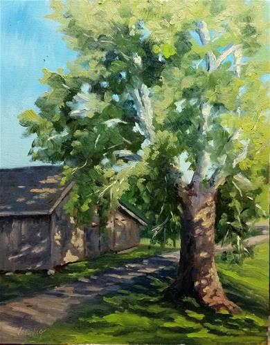"Sycamore Shadows-en plein air" original fine art by Veronica Brown "Sycamore Shadows-en plein air" original fine art by Veronica Brown