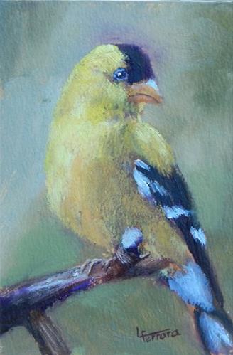 "Goldfinch 2" original fine art by Lina Ferrara "Goldfinch 2" original fine art by Lina Ferrara