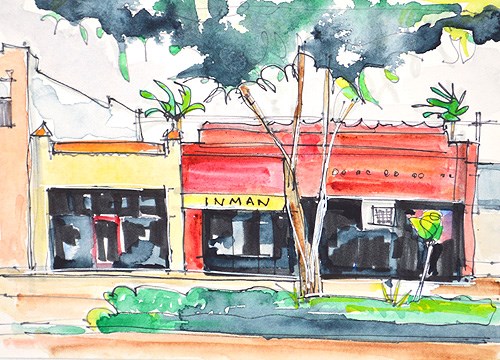 "Hillcrest Watercolor" original fine art by Kevin Inman "Hillcrest Watercolor" original fine art by Kevin Inman