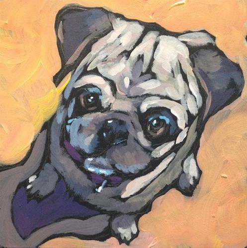 "Perky Pup" original fine art by Kat Corrigan "Perky Pup" original fine art by Kat Corrigan