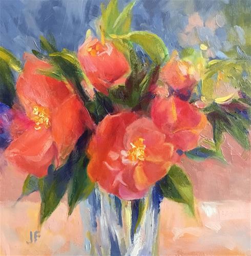 "Pink Camellias" original fine art by Jean Fitzgerald "Pink Camellias" original fine art by Jean Fitzgerald