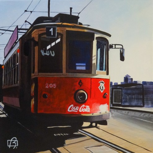 "Porto Tram" original fine art by Andre Beaulieu "Porto Tram" original fine art by Andre Beaulieu