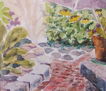 "Brick Path" original fine art by Priscilla Bohlen "Brick Path" original fine art by Priscilla Bohlen