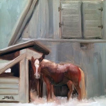 "Horse in Snow" original fine art by Elaine Juska Joseph "Horse in Snow" original fine art by Elaine Juska Joseph