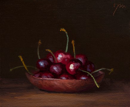 "Cherries on a Copper Plate (+ The Radical Power of Humility)" original fine art by Abbey Ryan "Cherries on a Copper Plate (+ The Radical Power of Humility)" original fine art by Abbey Ryan