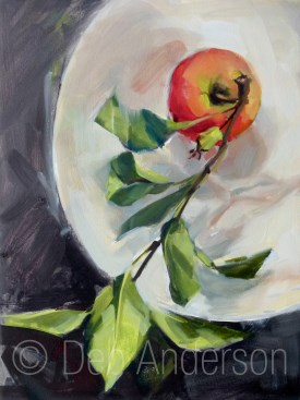 "Oil Painting: Apple, Branch and Leaves" original fine art by Deb Anderson "Oil Painting: Apple, Branch and Leaves" original fine art by Deb Anderson