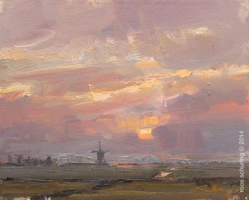 "Sunrise Painting (It never gets boring)" original fine art by Roos Schuring "Sunrise Painting (It never gets boring)" original fine art by Roos Schuring