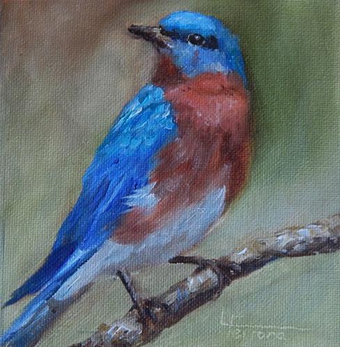 "Bluebird" original fine art by Lina Ferrara "Bluebird" original fine art by Lina Ferrara