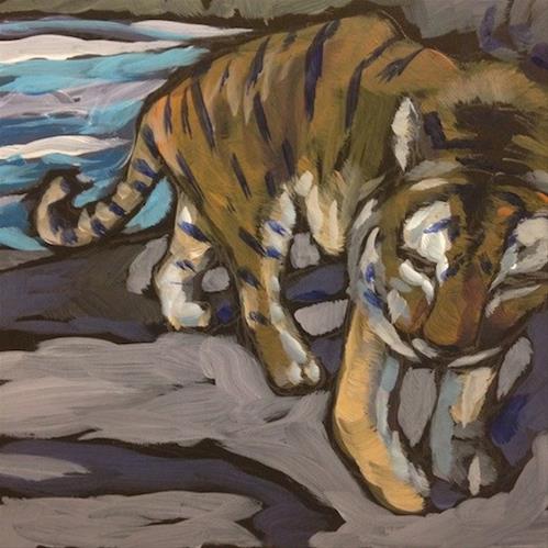 "Winter Tiger" original fine art by Kat Corrigan "Winter Tiger" original fine art by Kat Corrigan