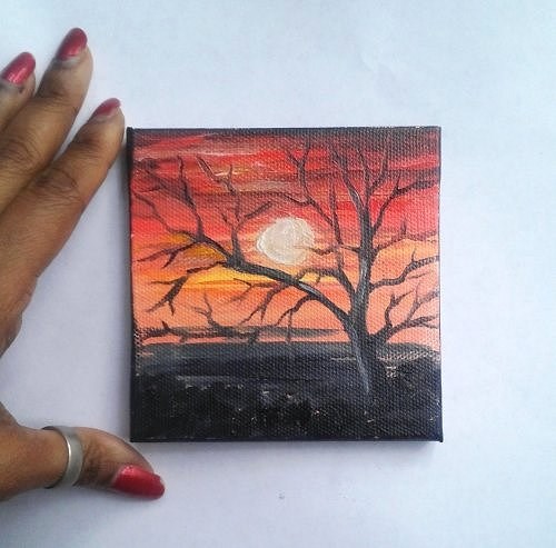 "Mini Oil Painting Sunset" original fine art by Camille Morgan "Mini Oil Painting Sunset" original fine art by Camille Morgan