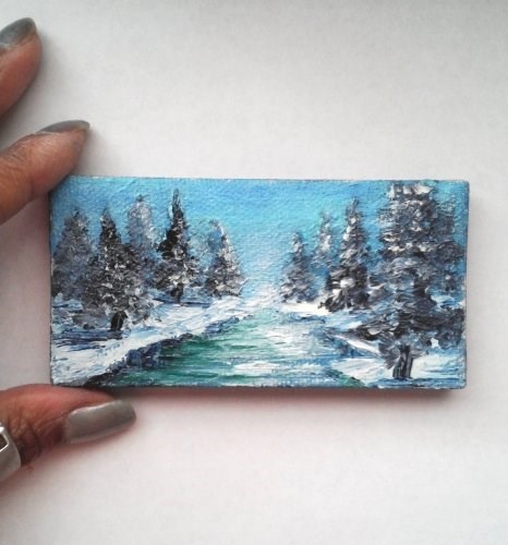 "Snowy Landscape" original fine art by Camille Morgan "Snowy Landscape" original fine art by Camille Morgan