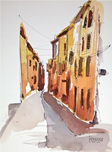 "1497 Romans-sur-Isère" original fine art by Dietmar Stiller "1497 Romans-sur-Isère" original fine art by Dietmar Stiller