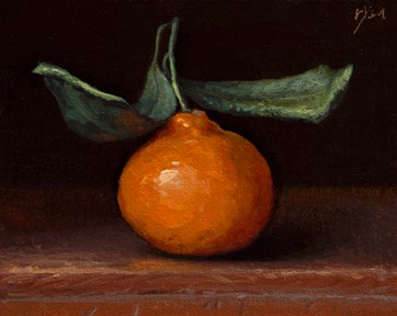 "Satsuma Tangerine with Leaves" original fine art by Abbey Ryan "Satsuma Tangerine with Leaves" original fine art by Abbey Ryan