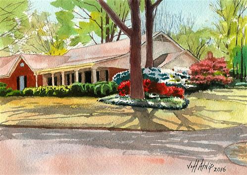 "Springtime On Surrey Lane" original fine art by Jeff Atnip "Springtime On Surrey Lane" original fine art by Jeff Atnip