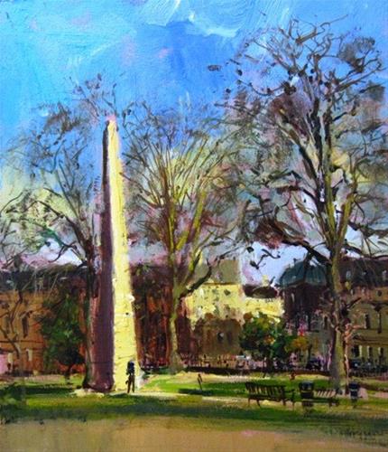 "Raking light, Queen's Square, Bath" original fine art by Adebanji Alade "Raking light, Queen's Square, Bath" original fine art by Adebanji Alade