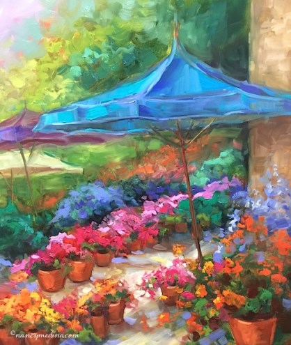 "Paint Briliant France - Shopper's Paradise" original fine art by Nancy Medina "Paint Briliant France - Shopper's Paradise" original fine art by Nancy Medina