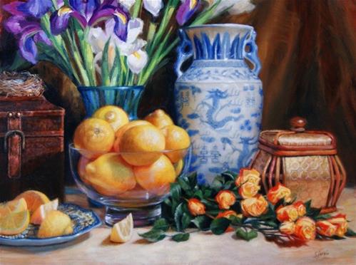 "Lemons and Roses" original fine art by Susan N Jarvis "Lemons and Roses" original fine art by Susan N Jarvis