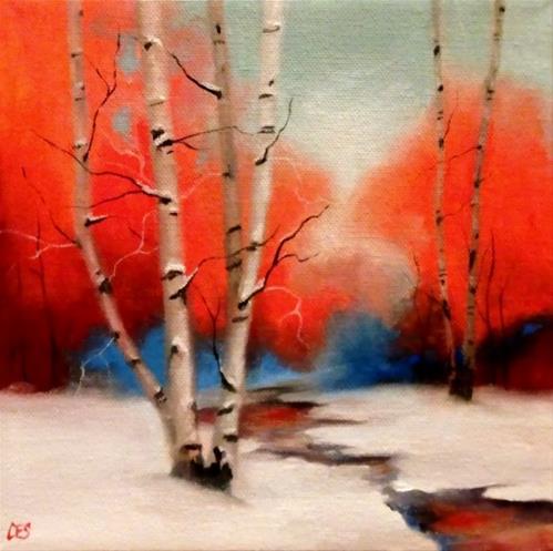 "Birch and Distant Maples" original fine art by ~ces~ Christine E. S. Code "Birch and Distant Maples" original fine art by ~ces~ Christine E. S. Code