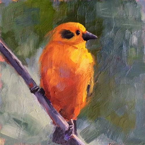 "Yellow Bird" original fine art by Deborah Newman "Yellow Bird" original fine art by Deborah Newman