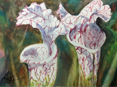 "#1/30in30 - Pitchers" original fine art by Lyn Gill "#1/30in30 - Pitchers" original fine art by Lyn Gill