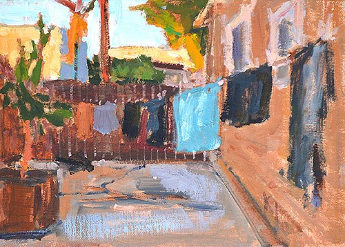 "The Laundry Scene" original fine art by Kevin Inman "The Laundry Scene" original fine art by Kevin Inman