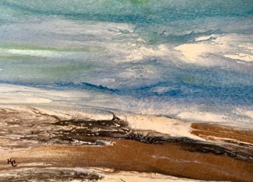 "Ocean, Abstract Seascape Painting, Beach, Coastal Art Beach Bash Sale #29 by International Contemp" original fine art by Kimberly Conrad "Ocean, Abstract Seascape Painting, Beach, Coastal Art Beach Bash Sale #29 by International Contemp" original fine art by Kimberly Conrad