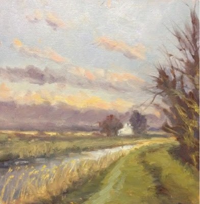 "White House by the River" original fine art by Mo Teeuw "White House by the River" original fine art by Mo Teeuw