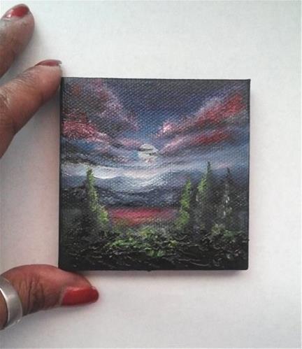 "Moonlit Landscape" original fine art by Camille Morgan "Moonlit Landscape" original fine art by Camille Morgan