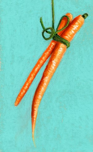 "two carrots" original fine art by Ria Hills "two carrots" original fine art by Ria Hills