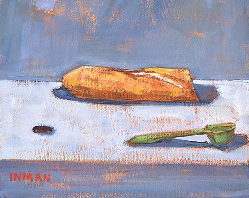 "Baguette, Measuring Spoon, And Round Thing" original fine art by Kevin Inman "Baguette, Measuring Spoon, And Round Thing" original fine art by Kevin Inman
