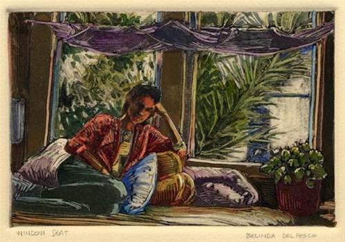 "Monotype: Window Seat (& praise for Video Art Tutorials)" original fine art by Belinda Del Pesco "Monotype: Window Seat (& praise for Video Art Tutorials)" original fine art by Belinda Del Pesco