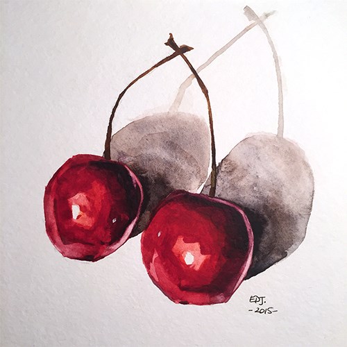 "Cherries No. 1" original fine art by Elizabeth Dawn Johnston "Cherries No. 1" original fine art by Elizabeth Dawn Johnston