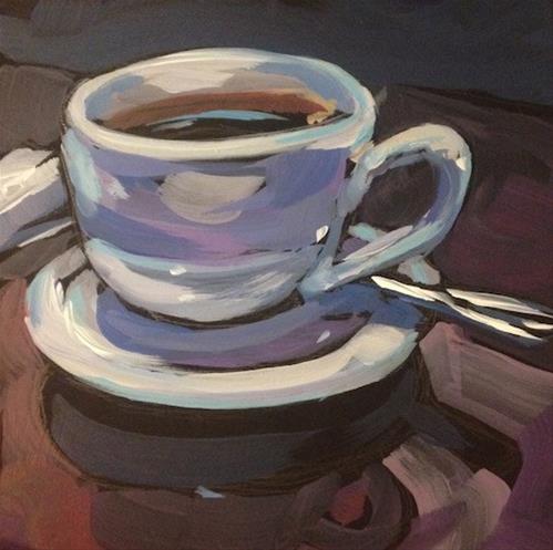 "Cafe' Maude; The Second Cup" original fine art by Kat Corrigan "Cafe' Maude; The Second Cup" original fine art by Kat Corrigan