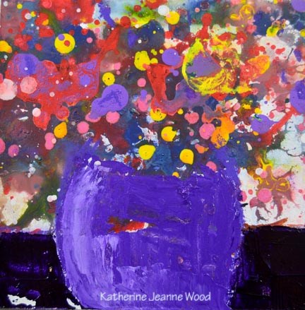 "Colorful purple floral art painting No 102" original fine art by Katie Jeanne Wood "Colorful purple floral art painting No 102" original fine art by Katie Jeanne Wood