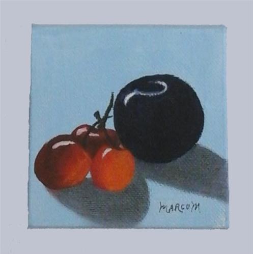 "plum and Cherries" original fine art by John Marcum "plum and Cherries" original fine art by John Marcum