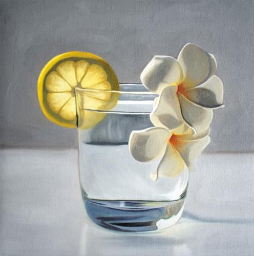 "Lemon Plumeria Tonic" original fine art by Lauren Pretorius "Lemon Plumeria Tonic" original fine art by Lauren Pretorius