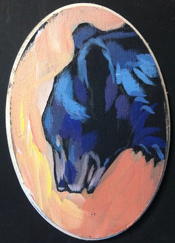 "Little Bear Chuckle" original fine art by Kat Corrigan "Little Bear Chuckle" original fine art by Kat Corrigan