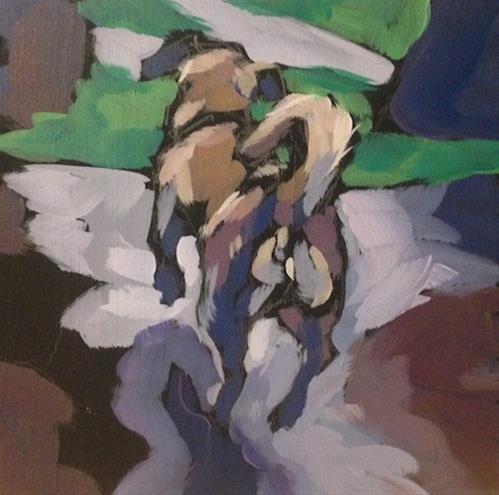 "Summer Lawn Dance" original fine art by Kat Corrigan "Summer Lawn Dance" original fine art by Kat Corrigan