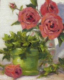 "Roses & Ivy" original fine art by Pat Fiorello "Roses & Ivy" original fine art by Pat Fiorello