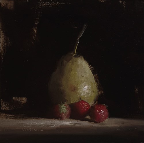 "Pear with Strawberries" original fine art by Neil Carroll "Pear with Strawberries" original fine art by Neil Carroll