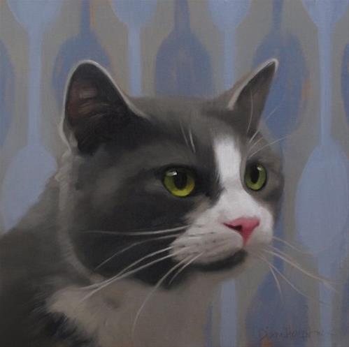 "Gray Tuxedo Cat" original fine art by Diane Hoeptner "Gray Tuxedo Cat" original fine art by Diane Hoeptner