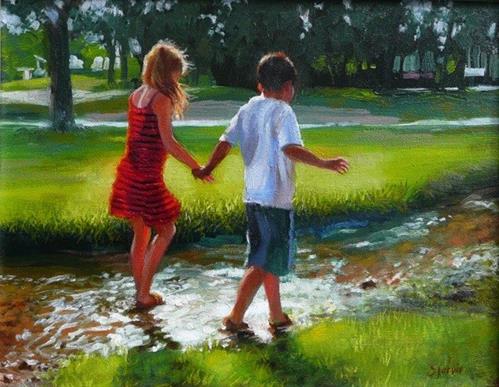 "A Walk in the Park" original fine art by Susan N Jarvis "A Walk in the Park" original fine art by Susan N Jarvis