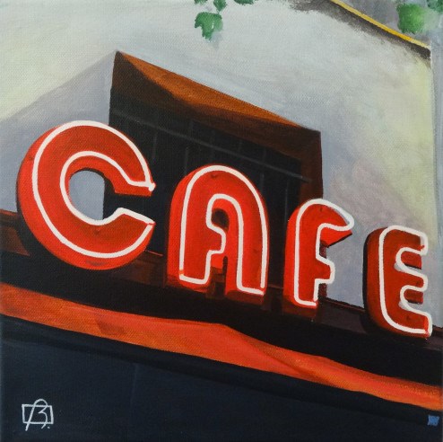 "Neon Cafe Paris" original fine art by Andre Beaulieu "Neon Cafe Paris" original fine art by Andre Beaulieu