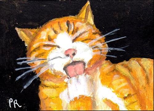 "Marmalade Cat Grooming" original fine art by Patricia Ann Rizzo "Marmalade Cat Grooming" original fine art by Patricia Ann Rizzo