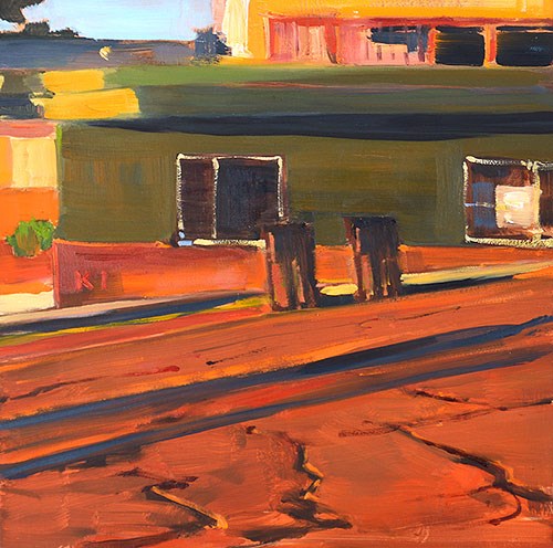 "Trash Cans, Sherman Heights" original fine art by Kevin Inman "Trash Cans, Sherman Heights" original fine art by Kevin Inman
